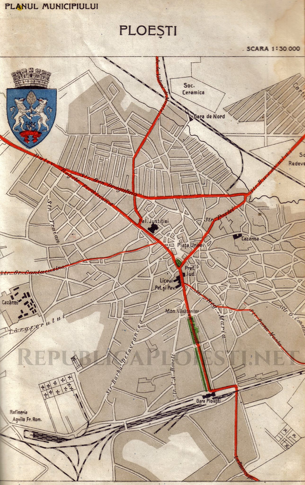Harta Orașului Ploiești 1939 Republica Ploiesti